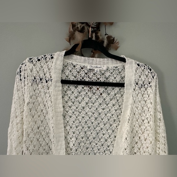 Cloude Chaser Women's Size L White Open Knit Cardigan Sweater Soft Casual NWOT - Picture 4 of 11